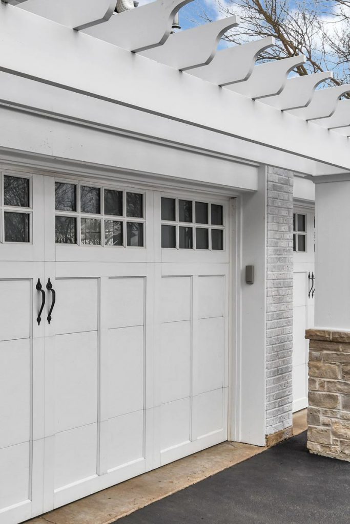 white garage door with glass panels