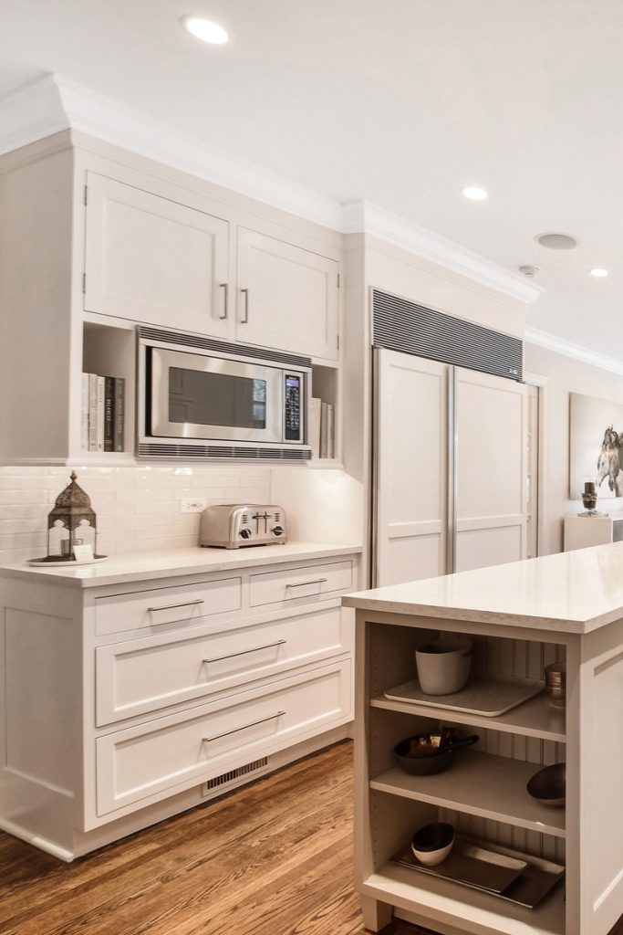 white custom cabinetry in kitchen