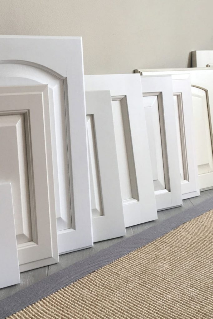 show room white cabinet doors